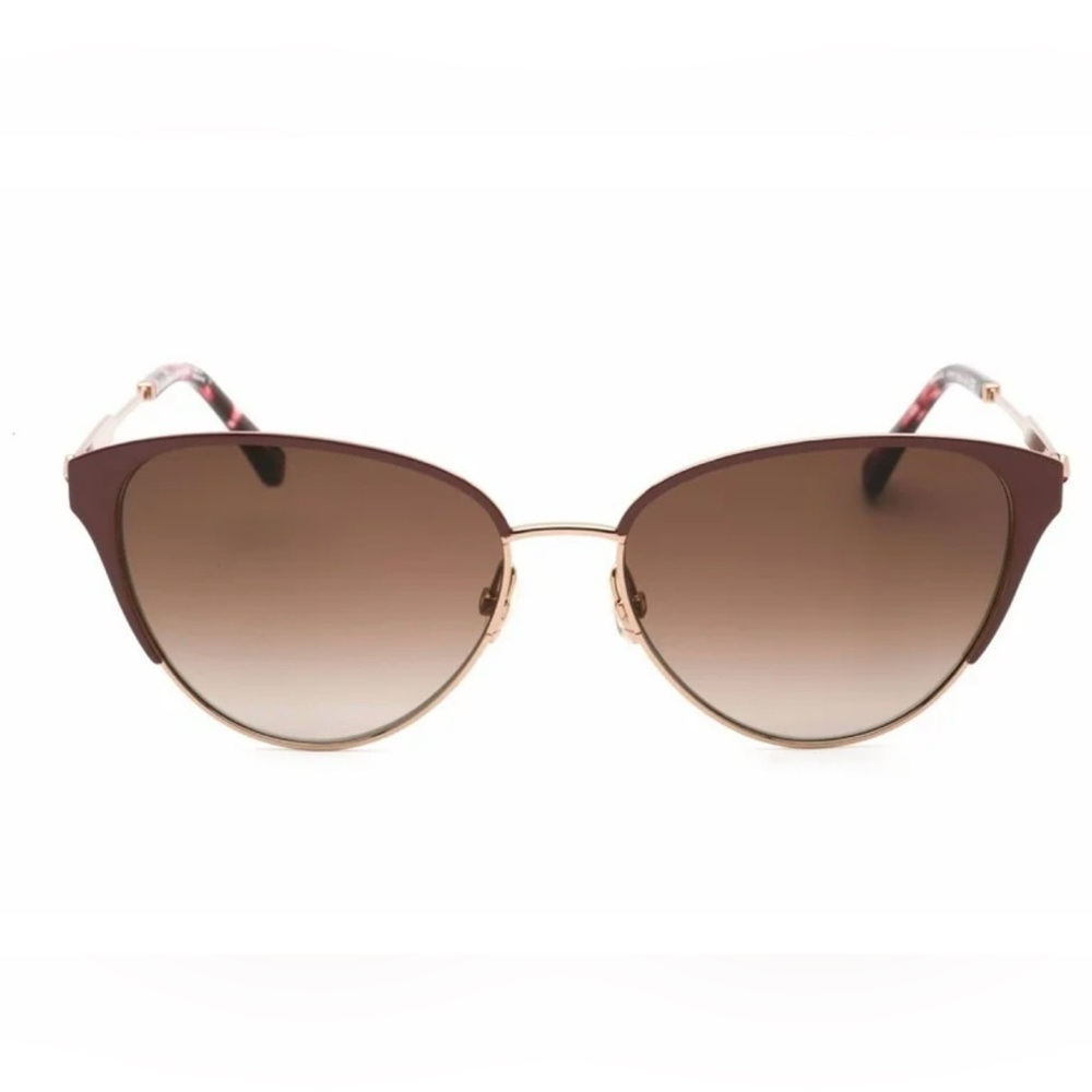 kate spade Ianna Brown Gradient Cat-Eye, Rose Gold Trim Sunglasses New In Case